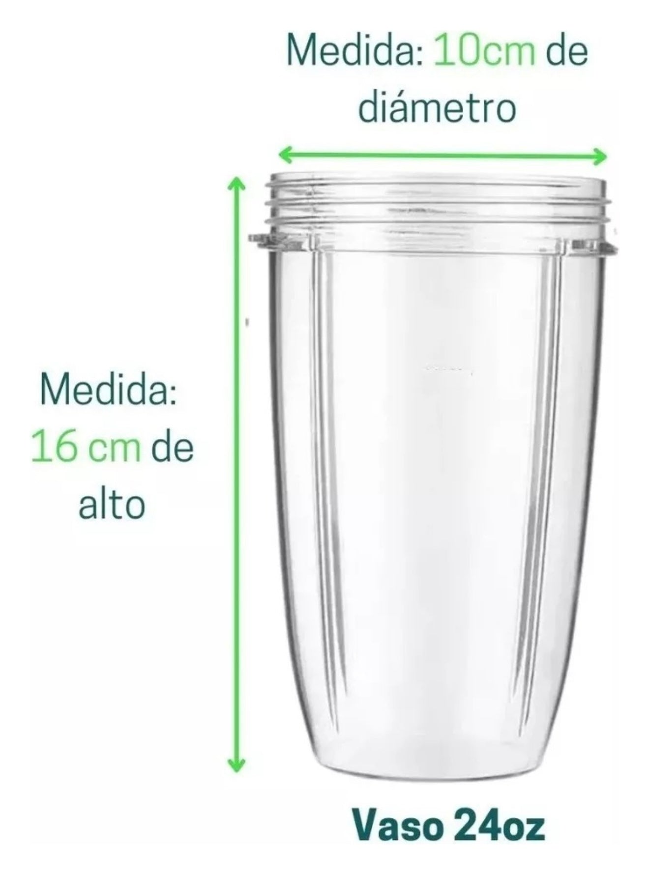 Vaso Irrompible Compatible Con Licuadora Nutribullet 24 Oz