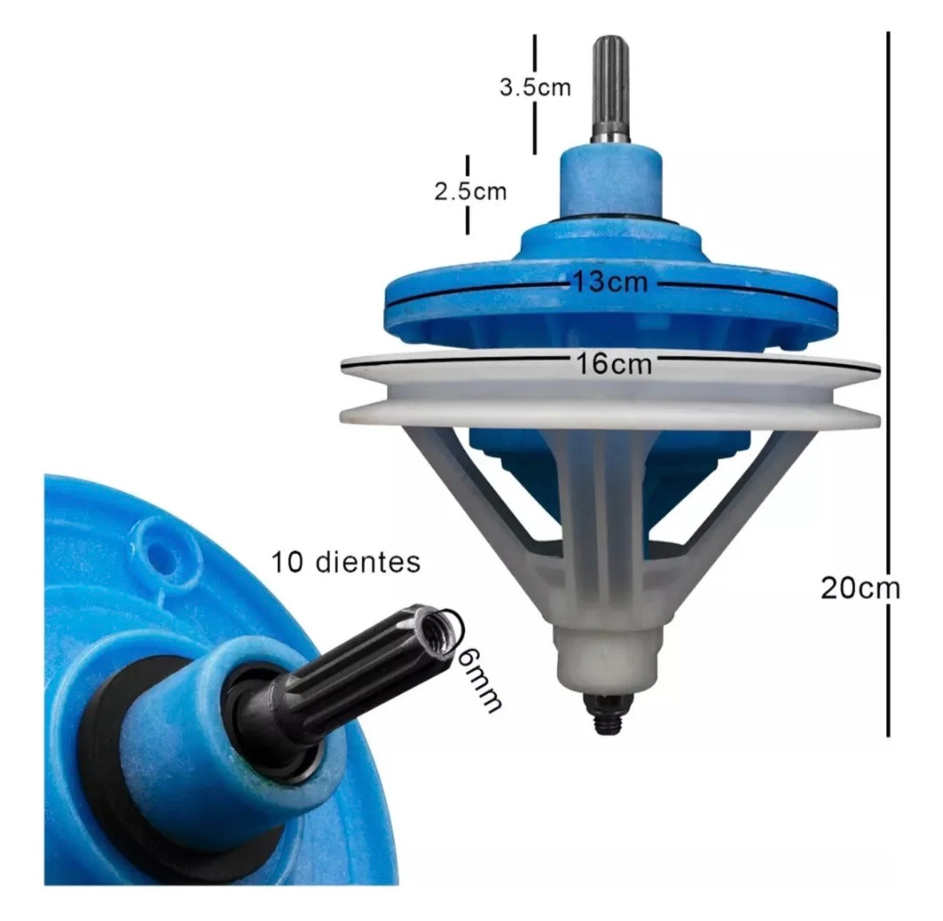 Transmisión Para Lavadora Easy De 2 Tinas 10 Dientes