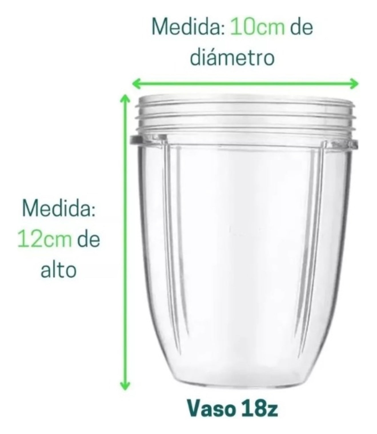 Vaso Irrompible 18 Oz Compatible Con Licuadora Nutribullet 600w Y 900w
