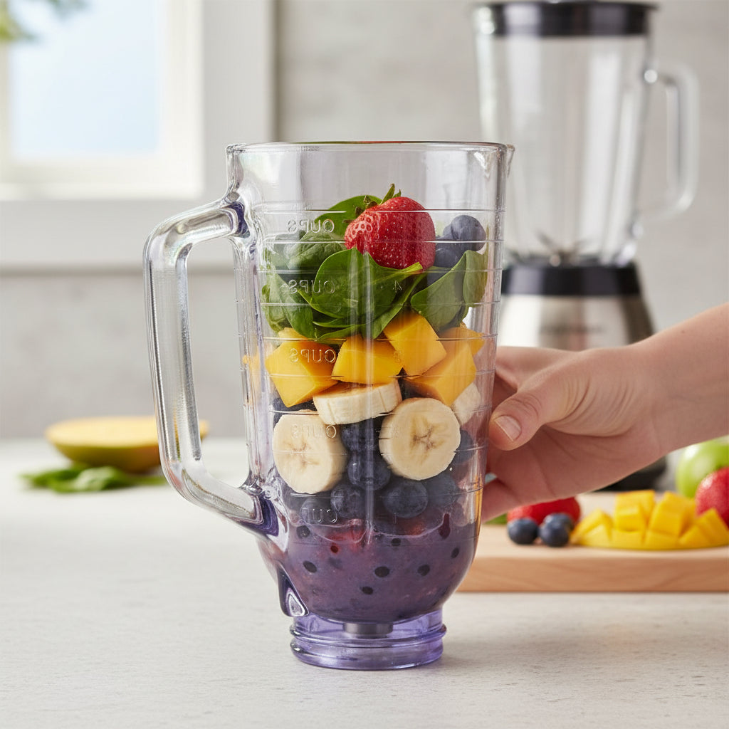 Vaso De Vidrio Para Licuadora Oster Clásica Cuadrado Morado