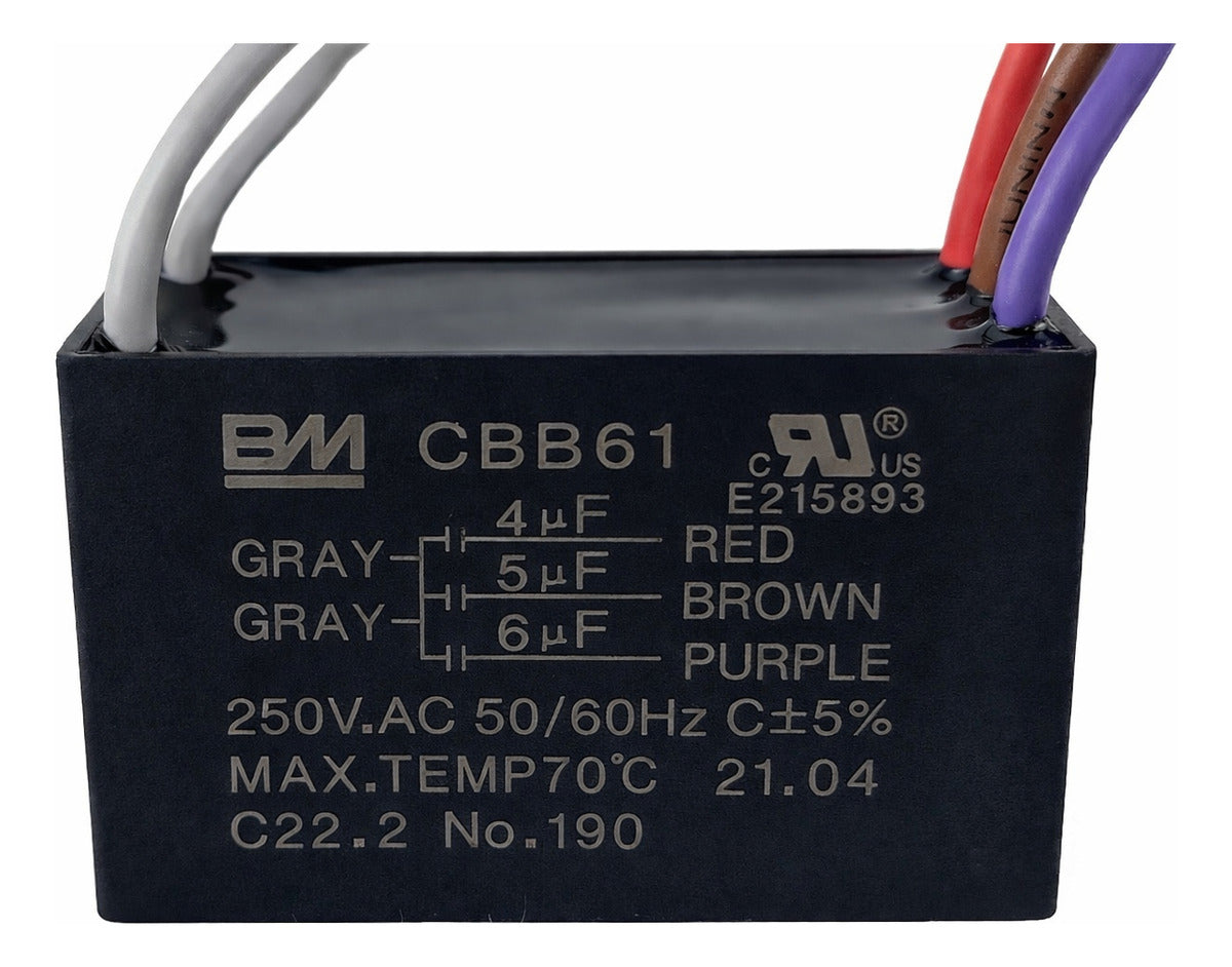 Capacitor Tripe Para Ventilador 4uf 5uf 6f