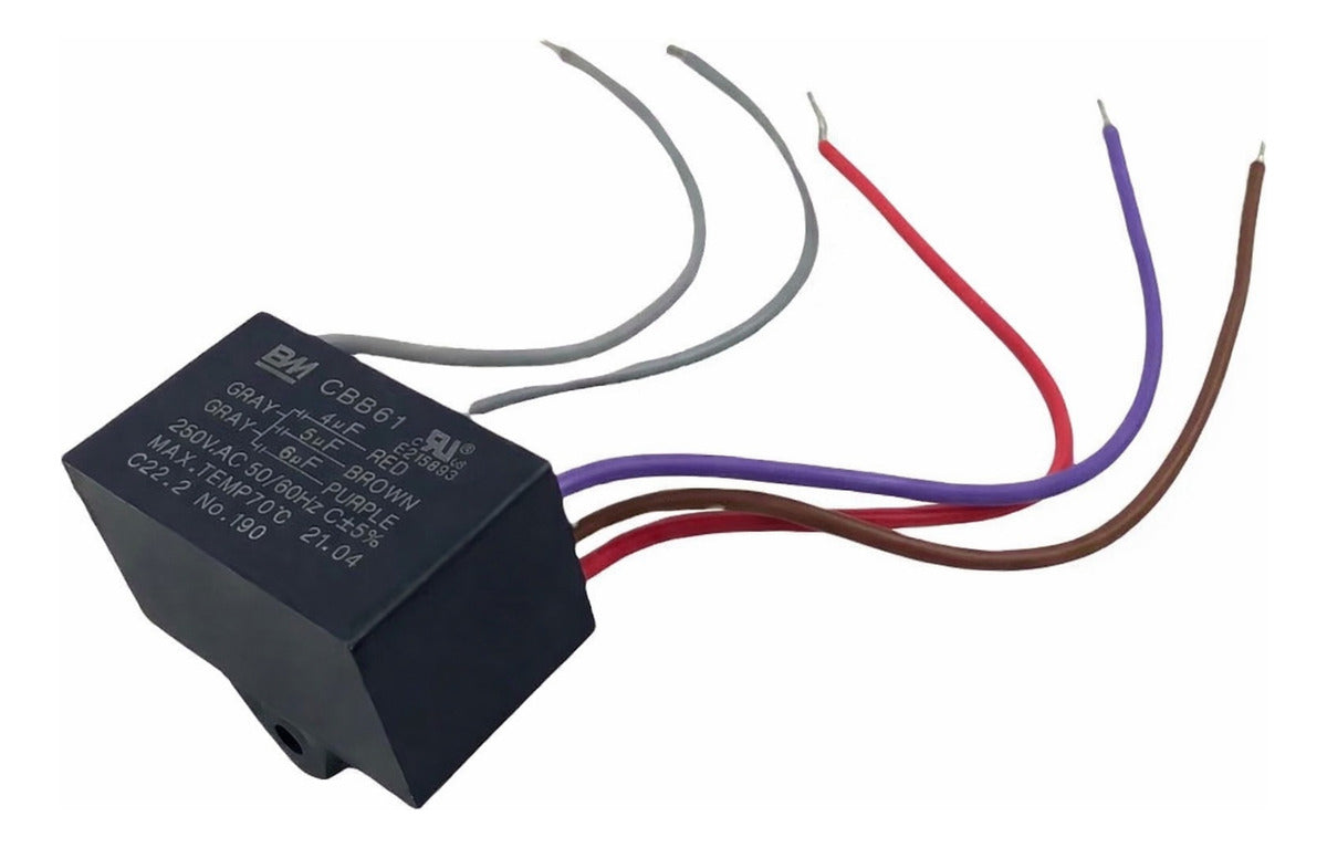 Capacitor Tripe Para Ventilador 4uf 5uf 6f